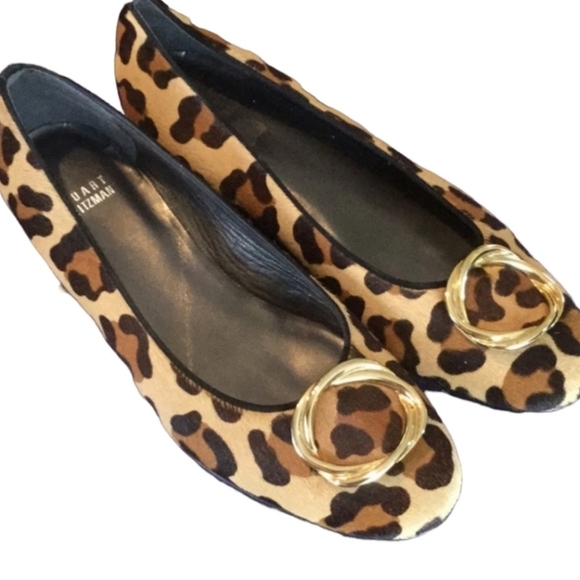 Stuart Weitzman Shoes - Stuart Weitzman "Oh My" Animal Print on Calf Hair Flats 6.6